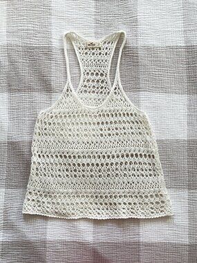 Hollister Crochet-Style Cotton Blend Summer Tank Size S